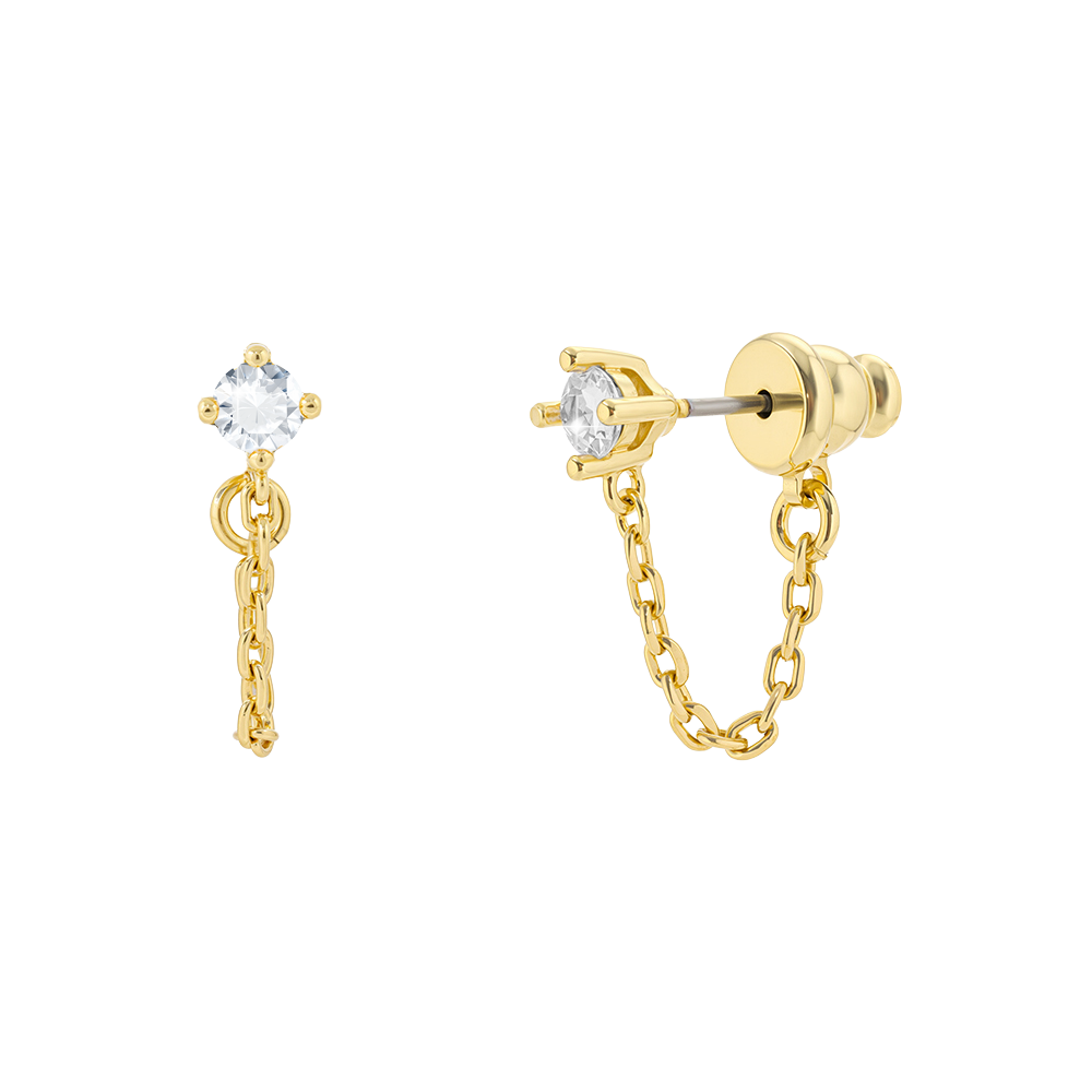 Lella Gold CZ Chain Earring