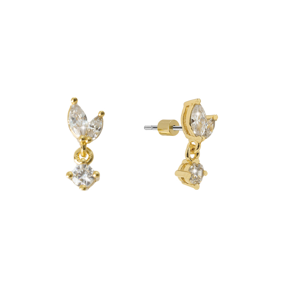 Serena Gold Marquis CZ Earring