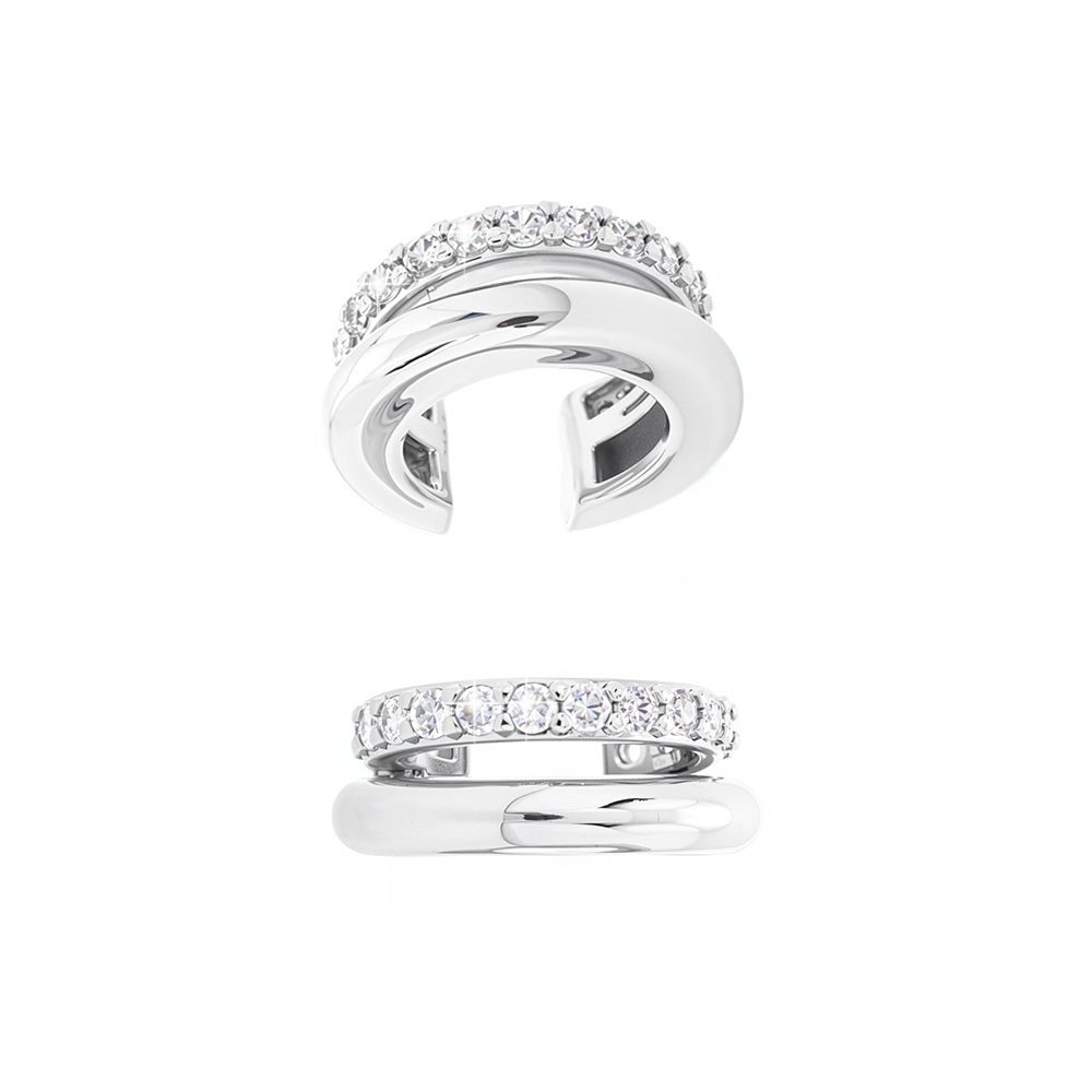 Elaine Silver Double Earcuff