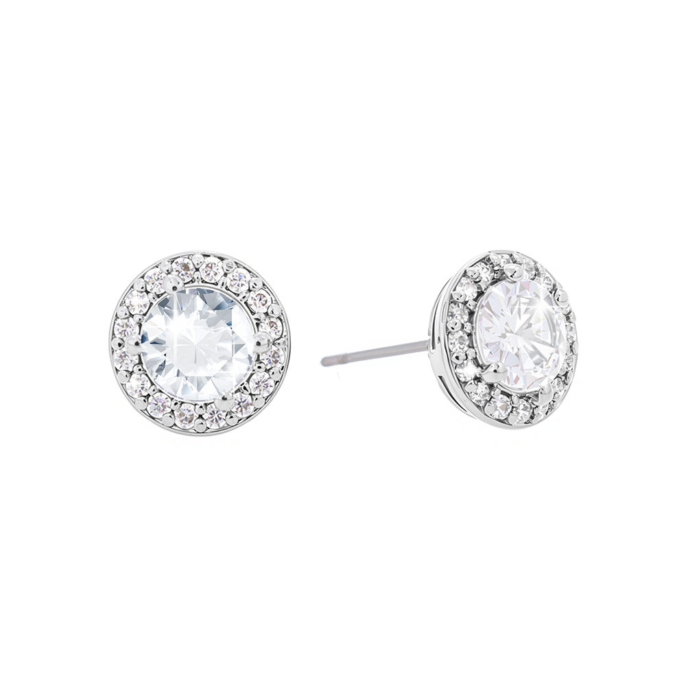 Venus Silver Round CZ Earring