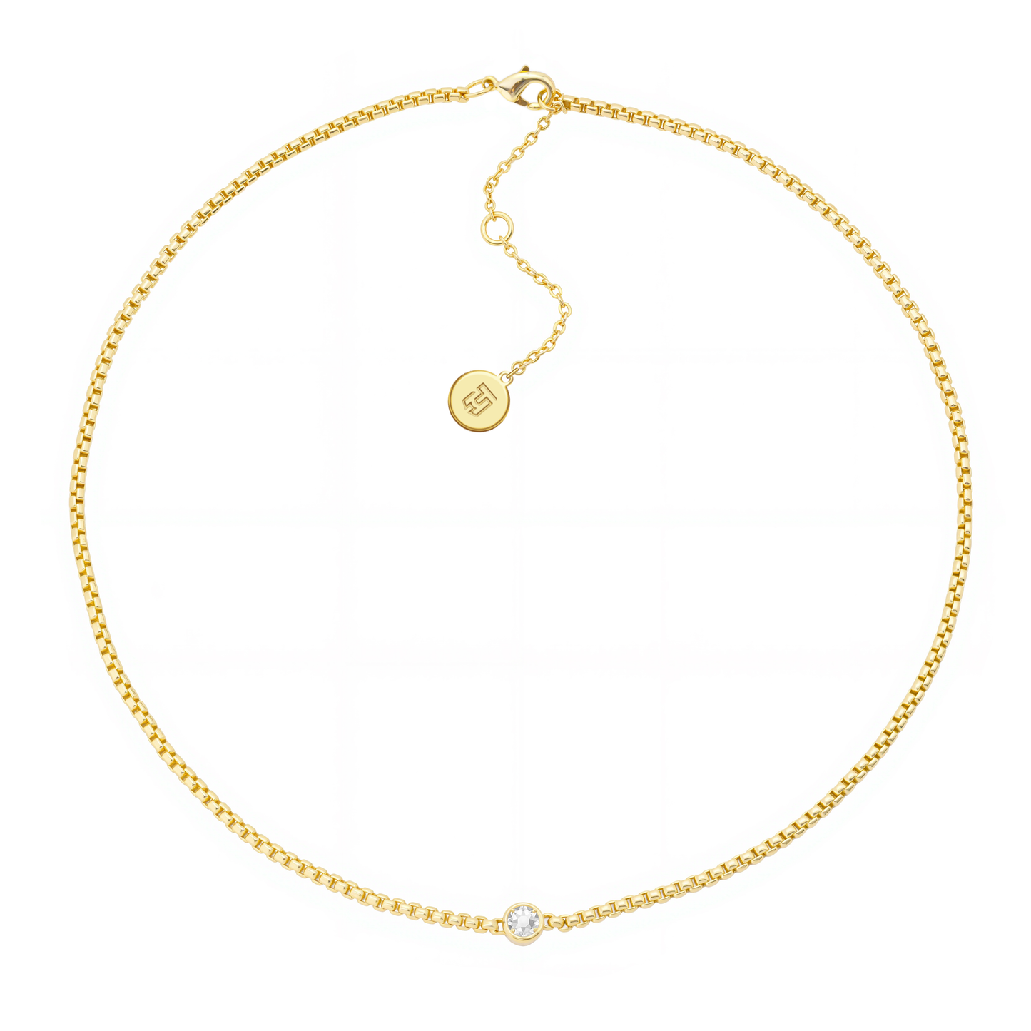 Sarah Gold Box Chain Necklace