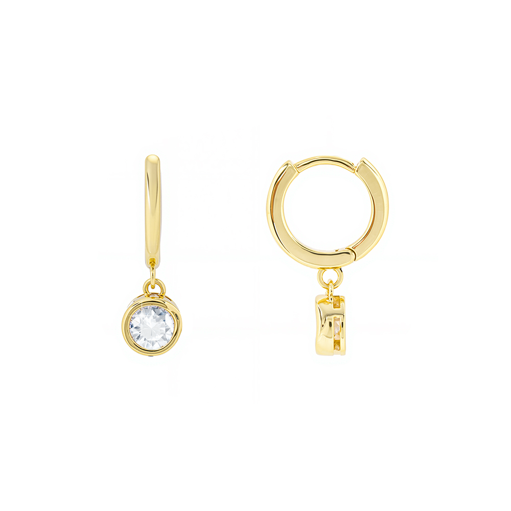 Ashleigh Gold Charm Hoop Earring