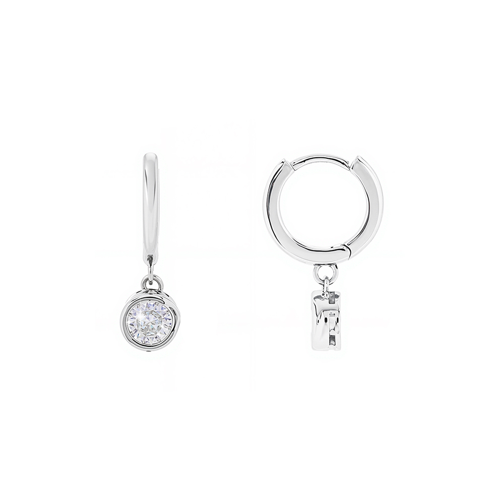 Ashleigh Silver Charm Hoop Earring