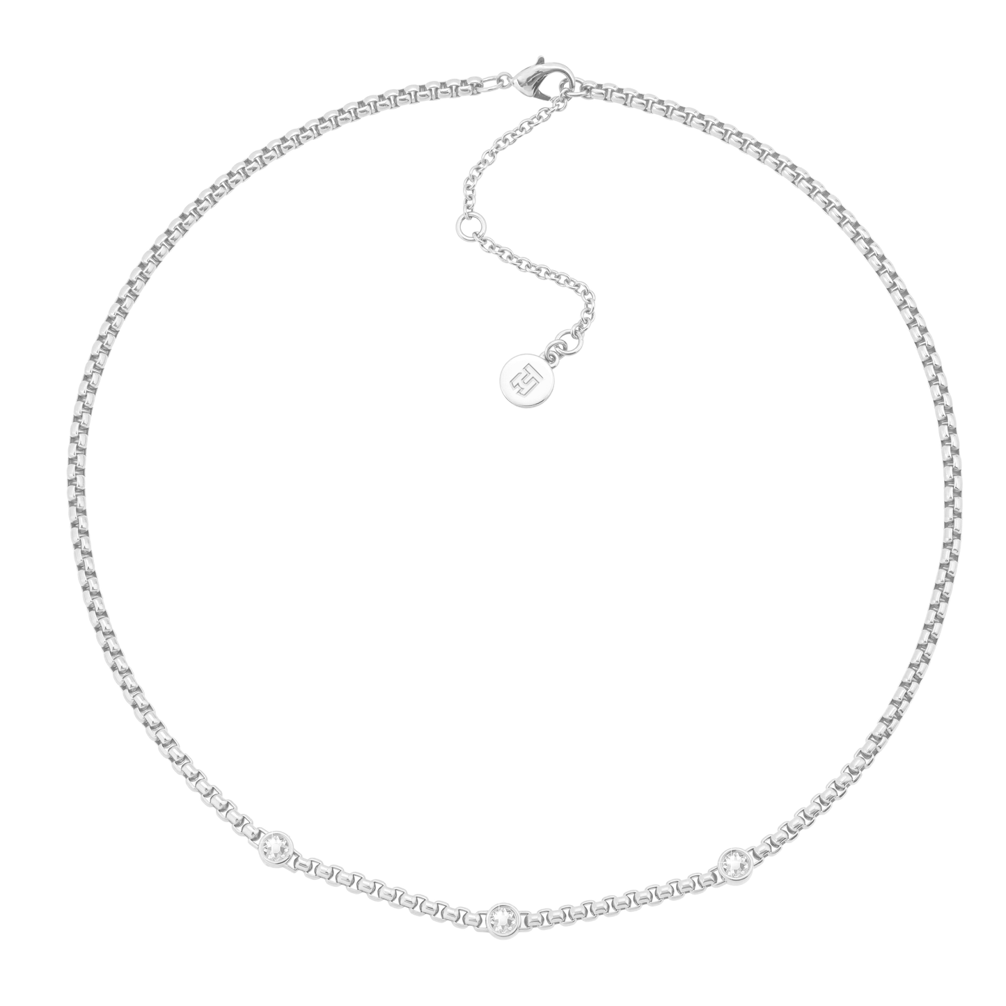 Natalie Silver Box Chain Necklace