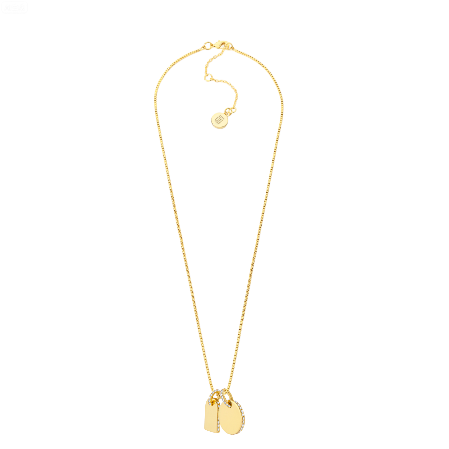 Shannon Gold Medallion Necklace with Charms