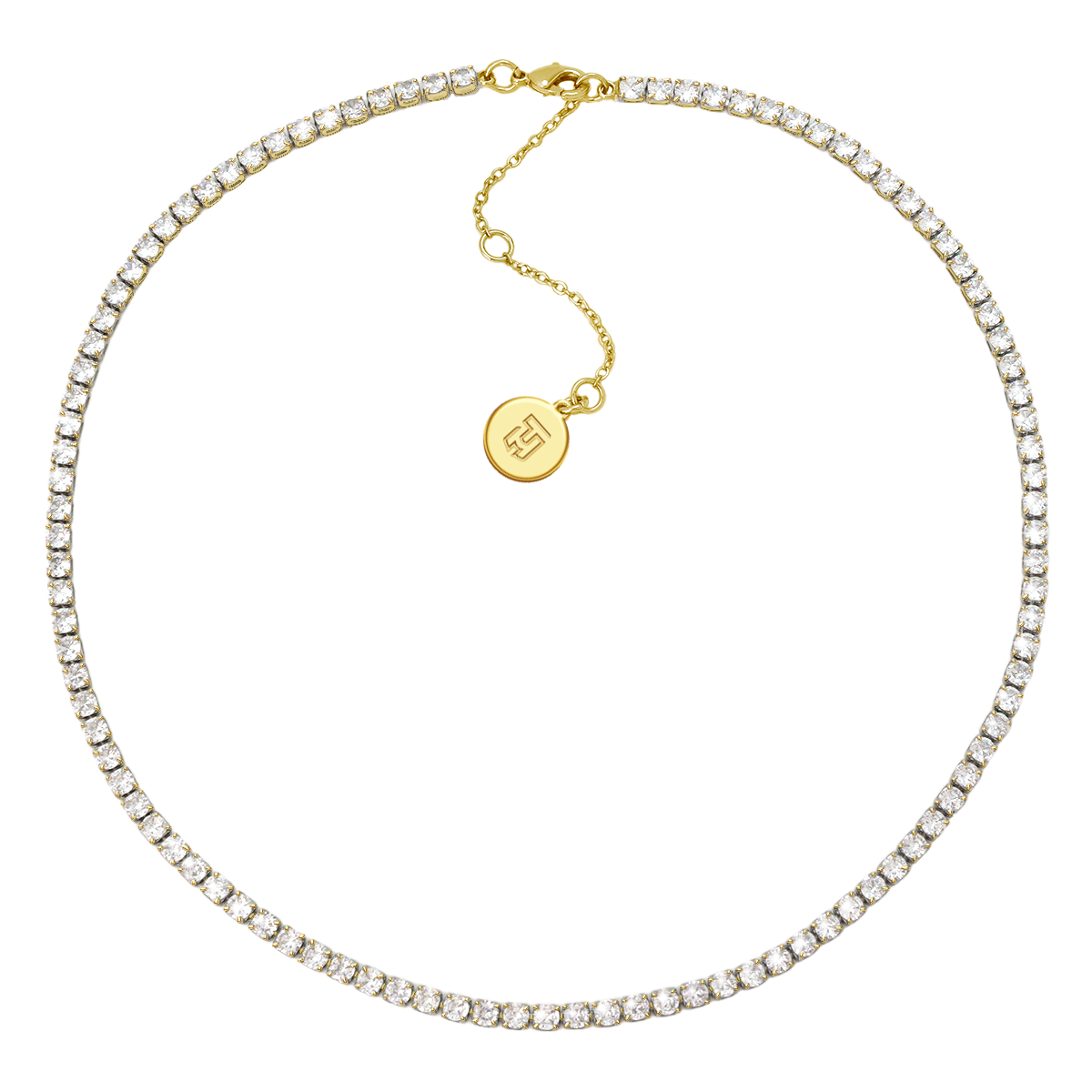 Aliya Gold Tennis Necklace