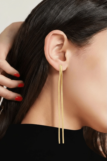 Dawn Gold Double Strand Drop  Earring
