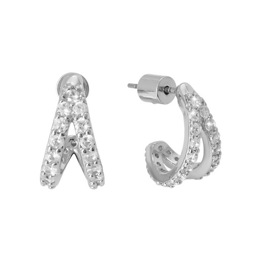 Caroline Silver CZ Earring