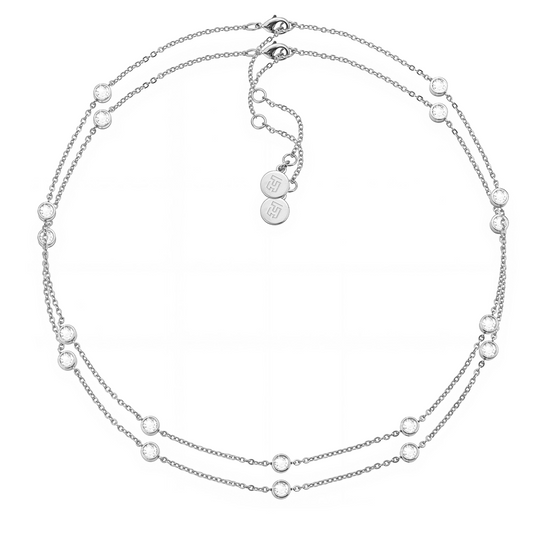 Kristin Silver Double Flat Cable Necklace