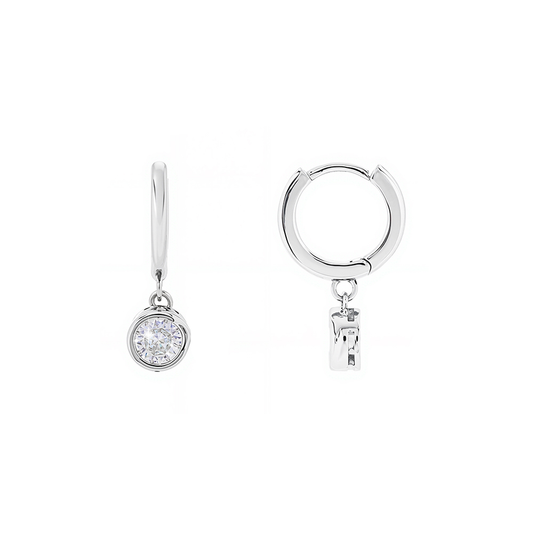 Ashleigh Silver Charm Hoop Earring