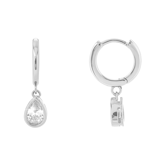 Steffi Silver Charm Hoop Earring