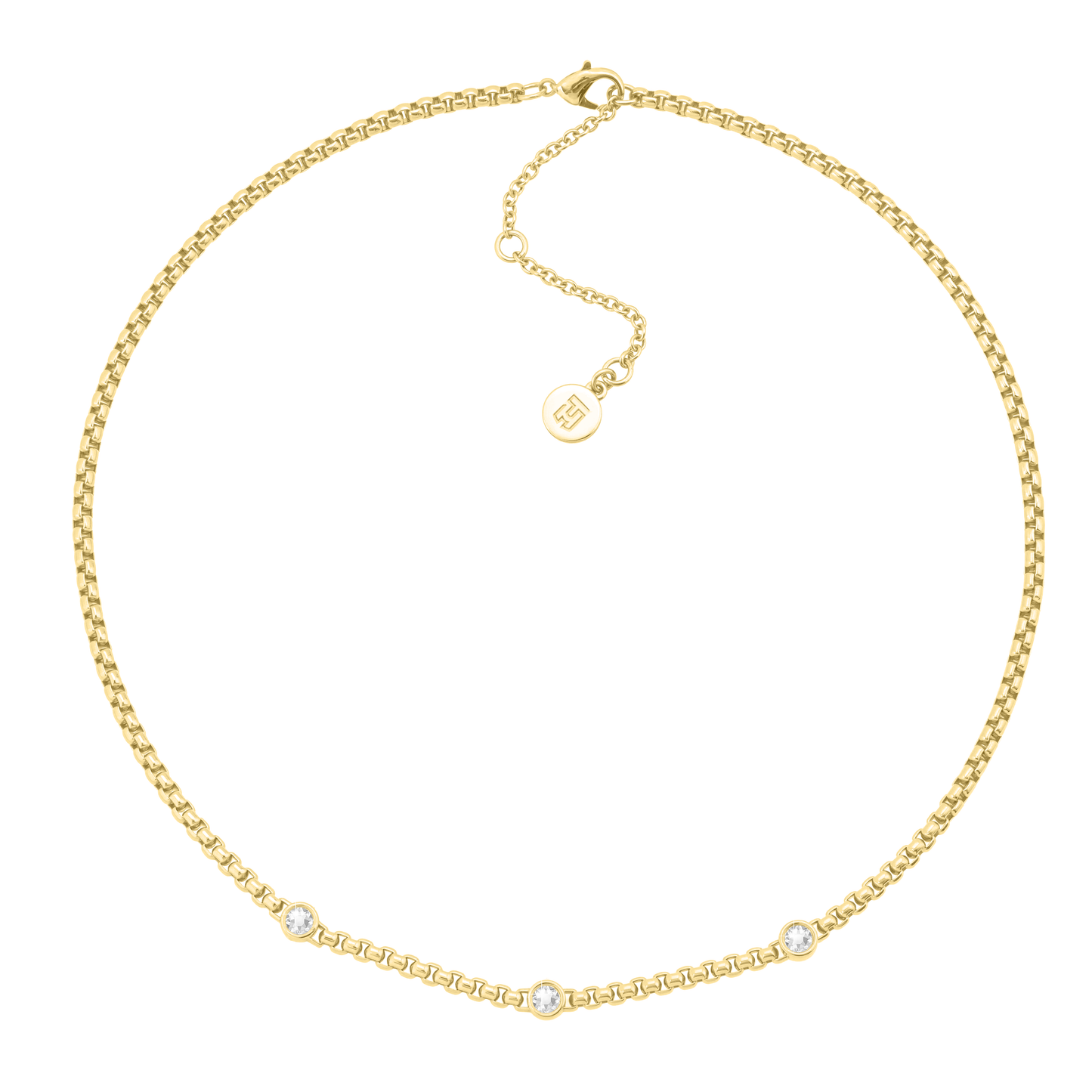 Natalie Gold Box Chain Necklace