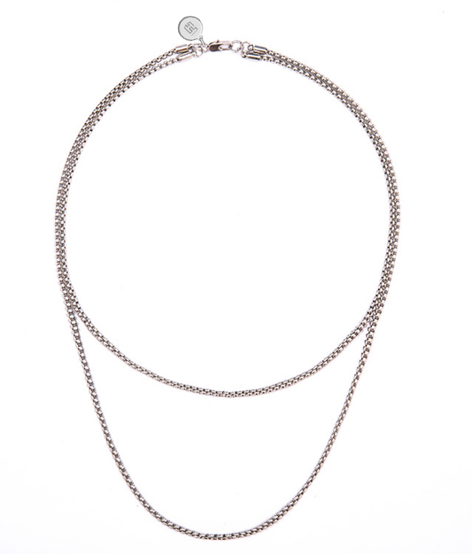 Jacques Silver Double Chainlink Necklace
